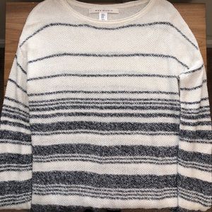 Max Studio Knit Sweater Blue White Striped